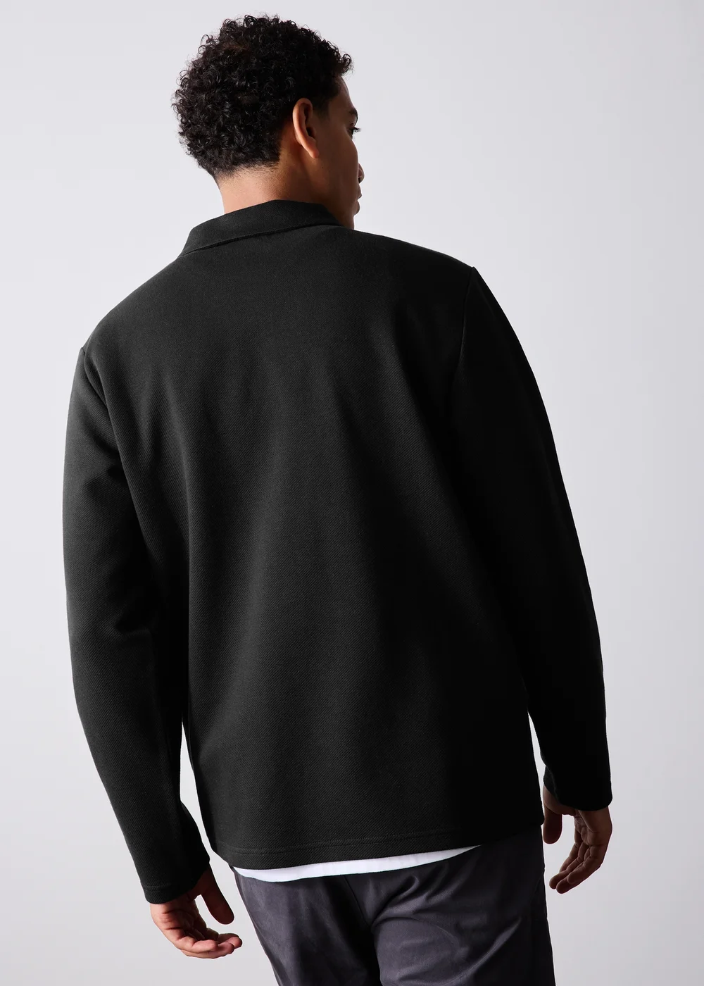 Black Twill Polo Shirt - XS Image 2