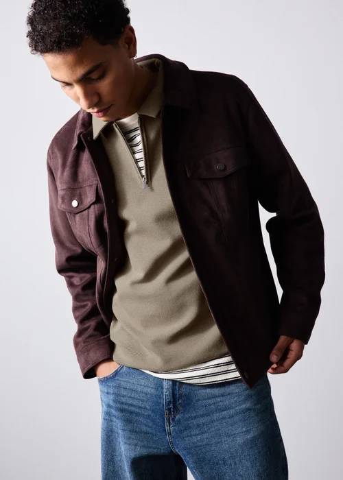 Stone Marl Long Sleeve Twill Polo - XS Image 4