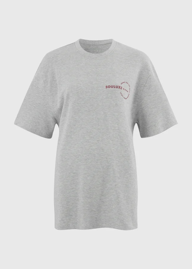 Souluxe Marl Grey Graphic T-Shirt
