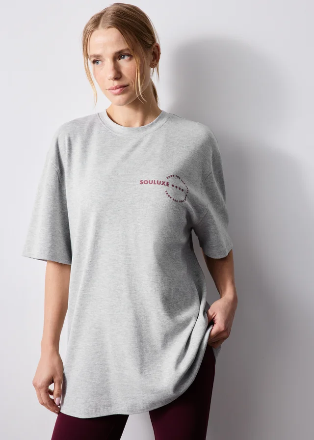 Souluxe Marl Grey Graphic T-Shirt