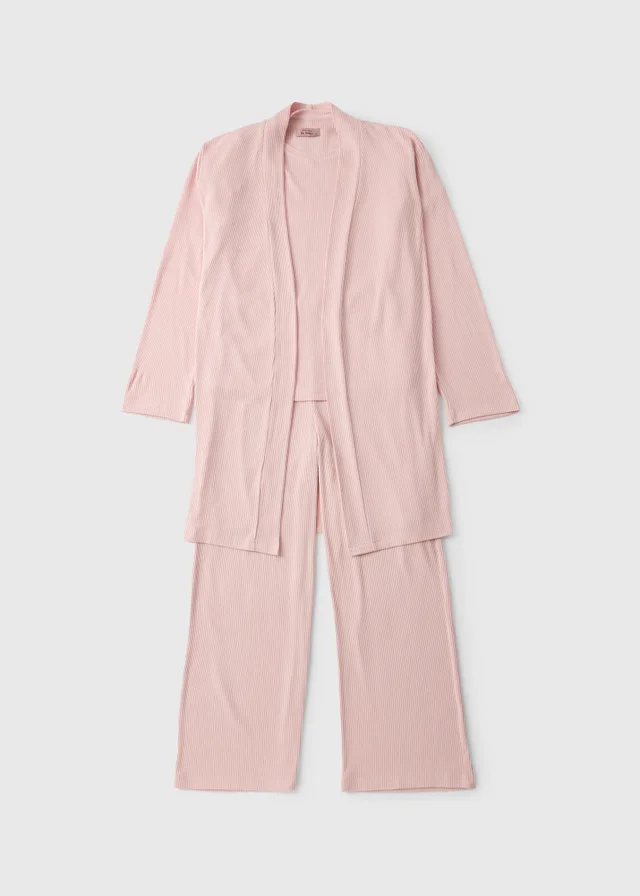 3 Piece Pink Soft Knit Lounge Set