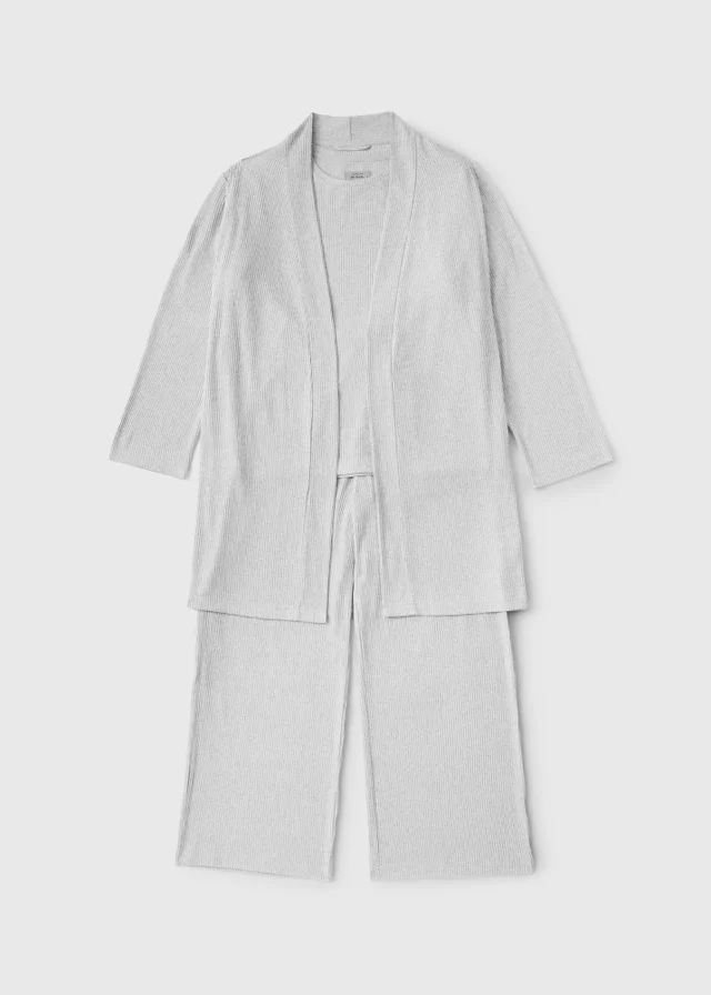 3 Piece Grey Soft Knit Lounge Set
