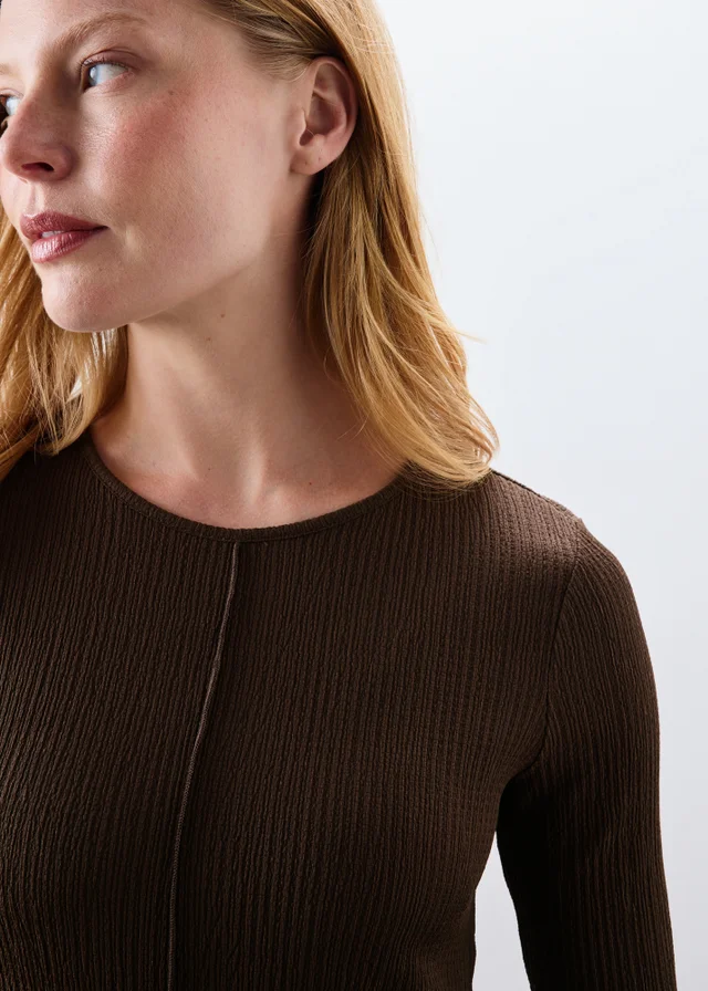 Chocolate Textured Midaxi Dress