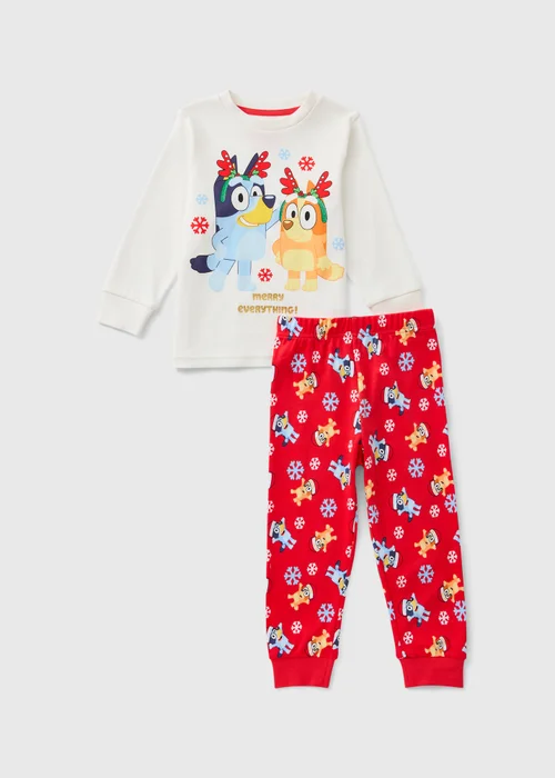 Bluey Kids Cream Christmas Pyjamas (1-7Yrs) - 1-1.5 Yrs Image 1
