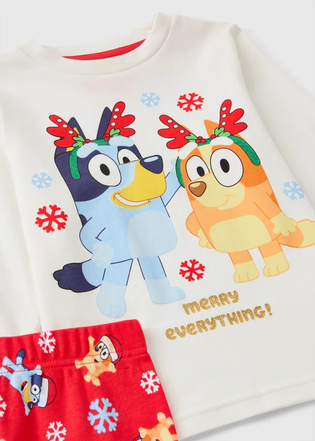 Bluey Kids Cream Christmas Pyjamas (1-7Yrs)