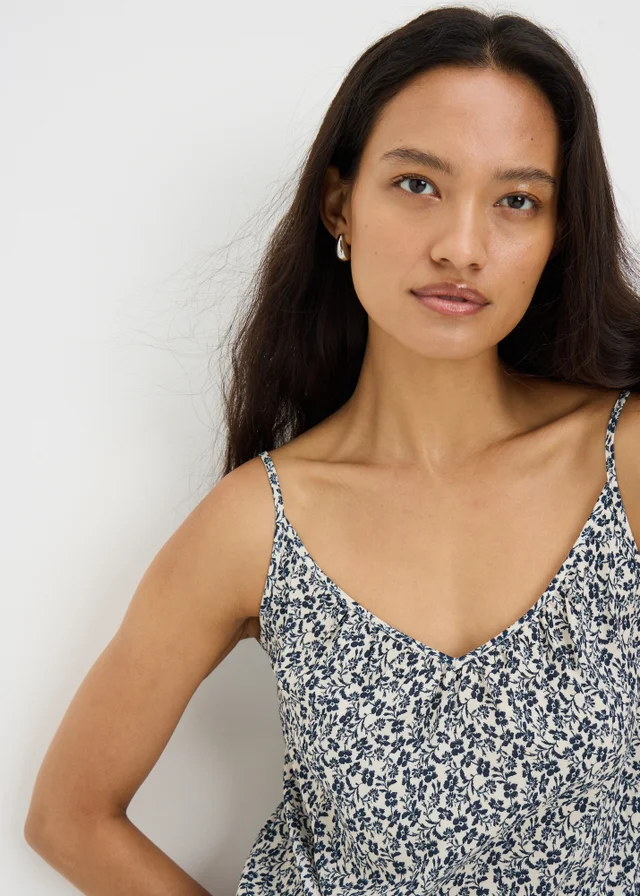 Blue Ditsy Floral Co Ord Cami Top