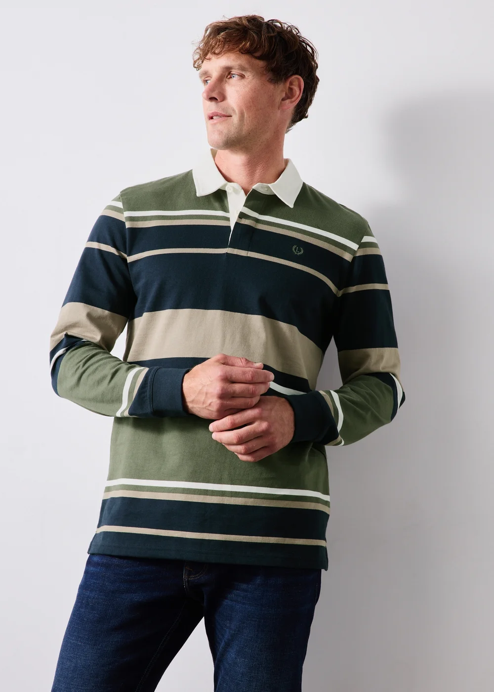Lincoln Green Striped Rugby Shirt - S Image 1