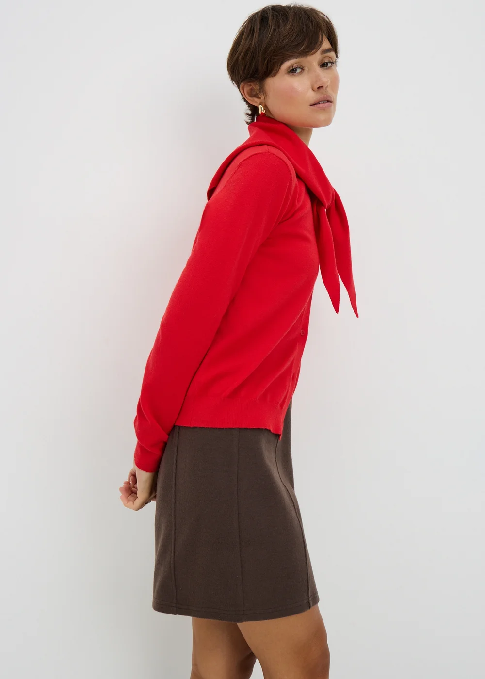 Chocolate Brushed Mini Skirt - 12 Image 2