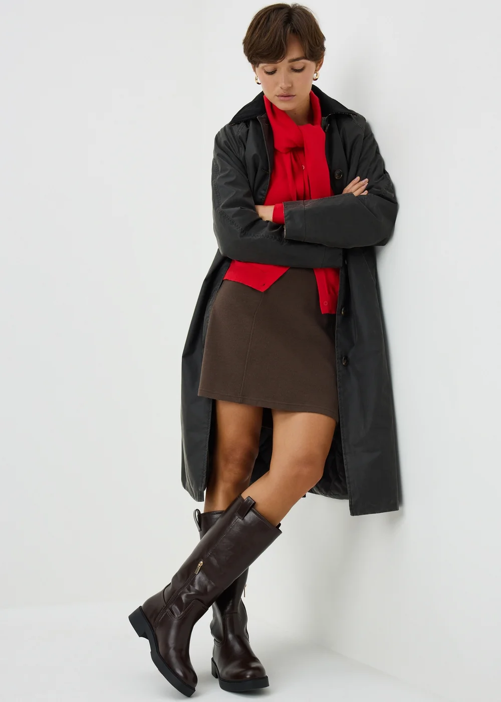 Chocolate Brushed Mini Skirt - 12 Image 1