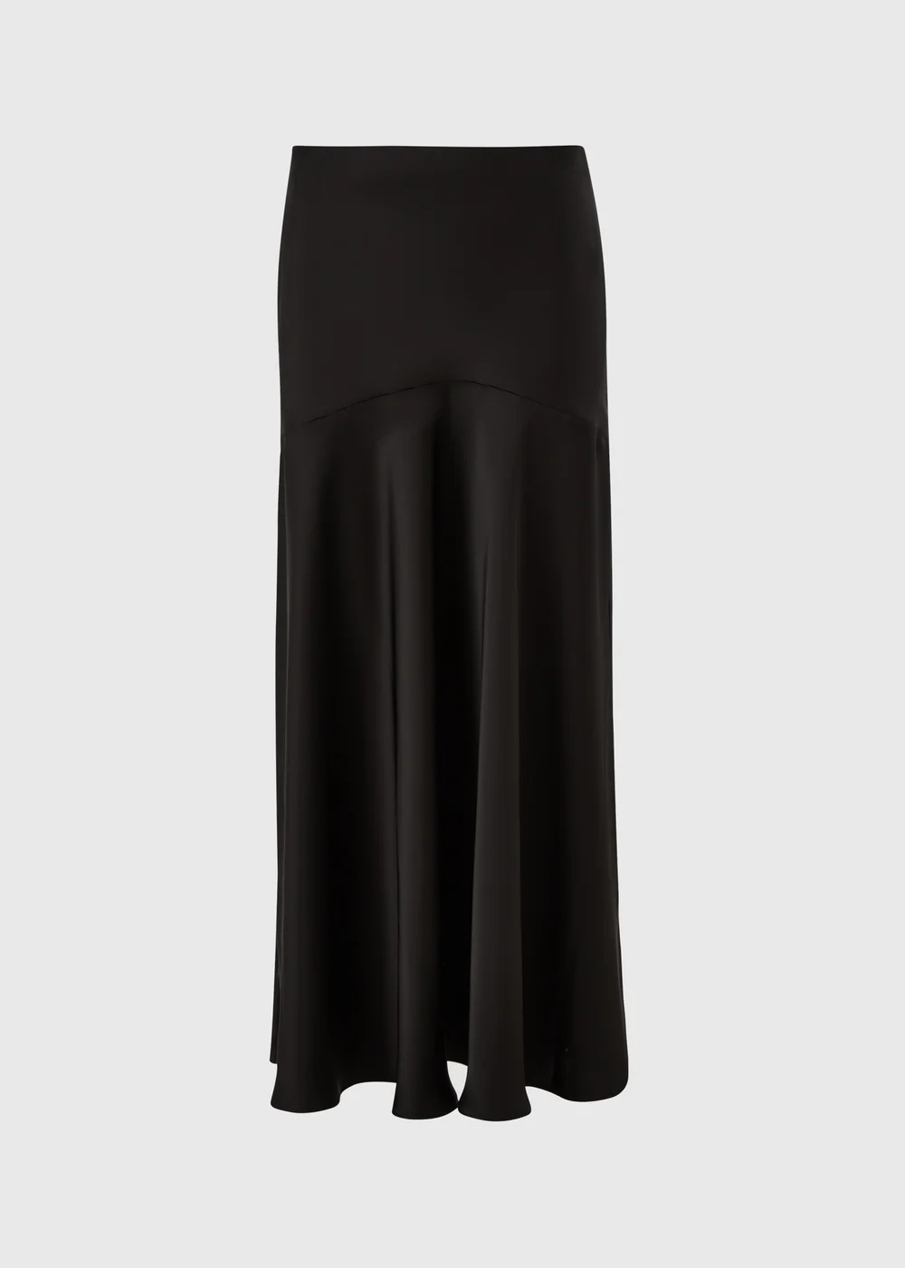Black Satin Seam Midaxi Skirt - 8 Image 1