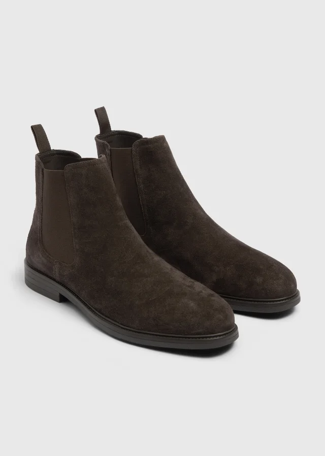 Brown Suede Chelsea Boots