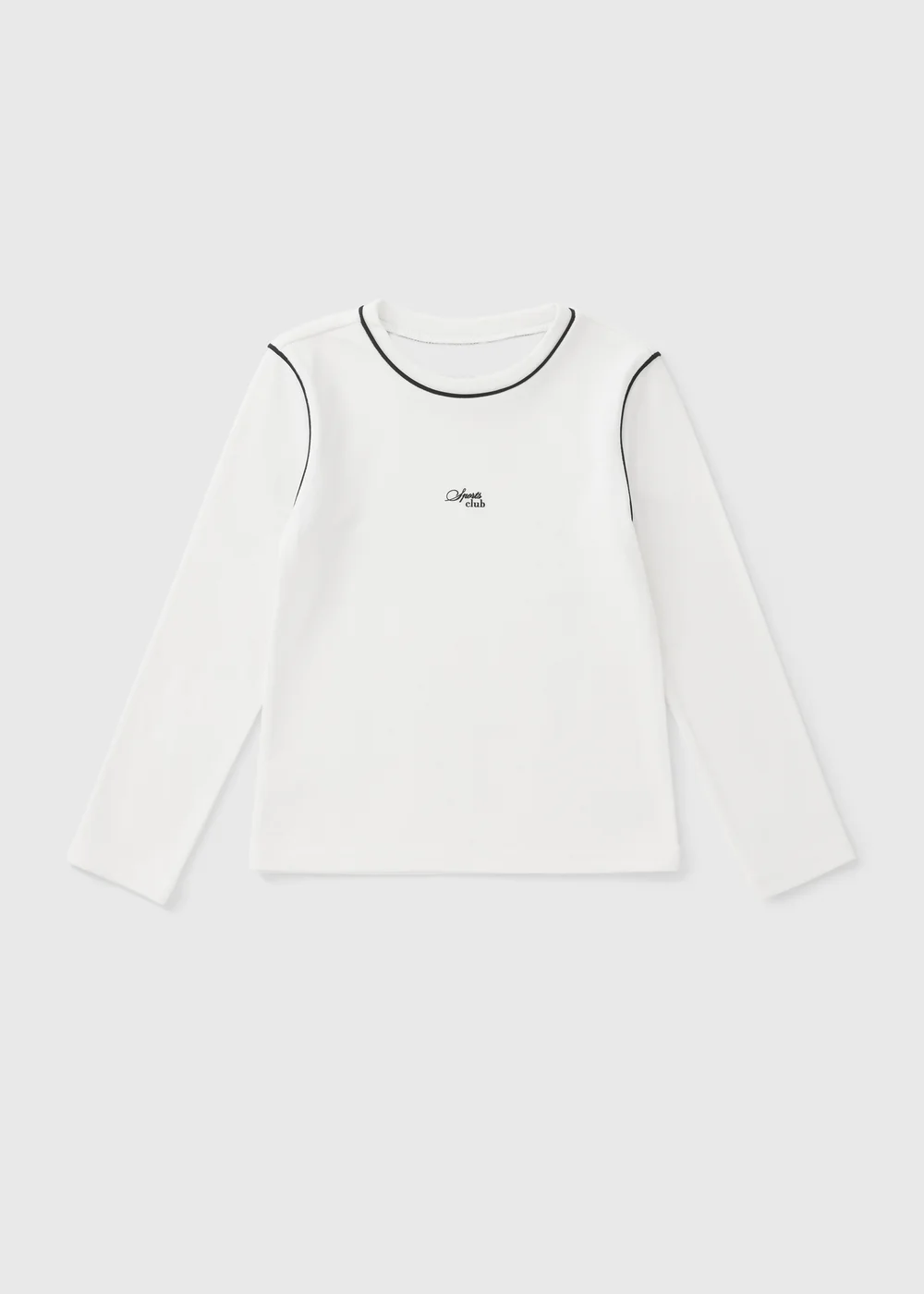 Girls White Long Sleeve Sports Top (7-15yrs) - 7 Yrs Image 1