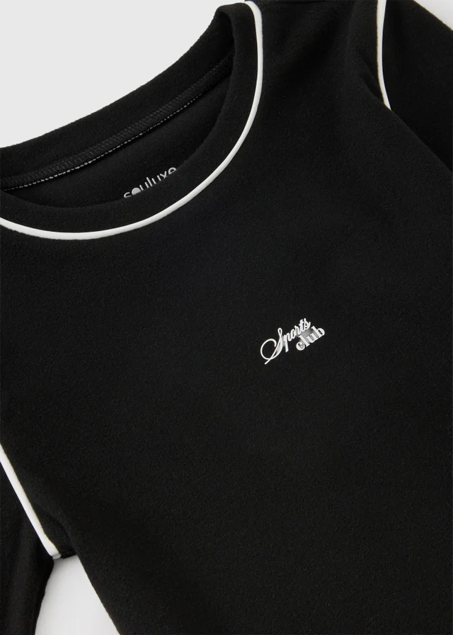 Girls Black Long Sleeved Sports Top (7-15yrs)