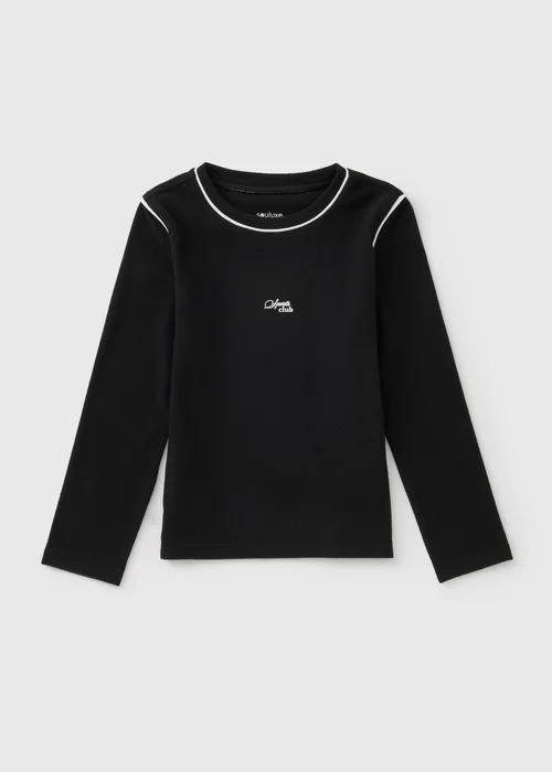 Girls Black Long Sleeved Sports Top (7-15yrs) - 7 Yrs Image 1