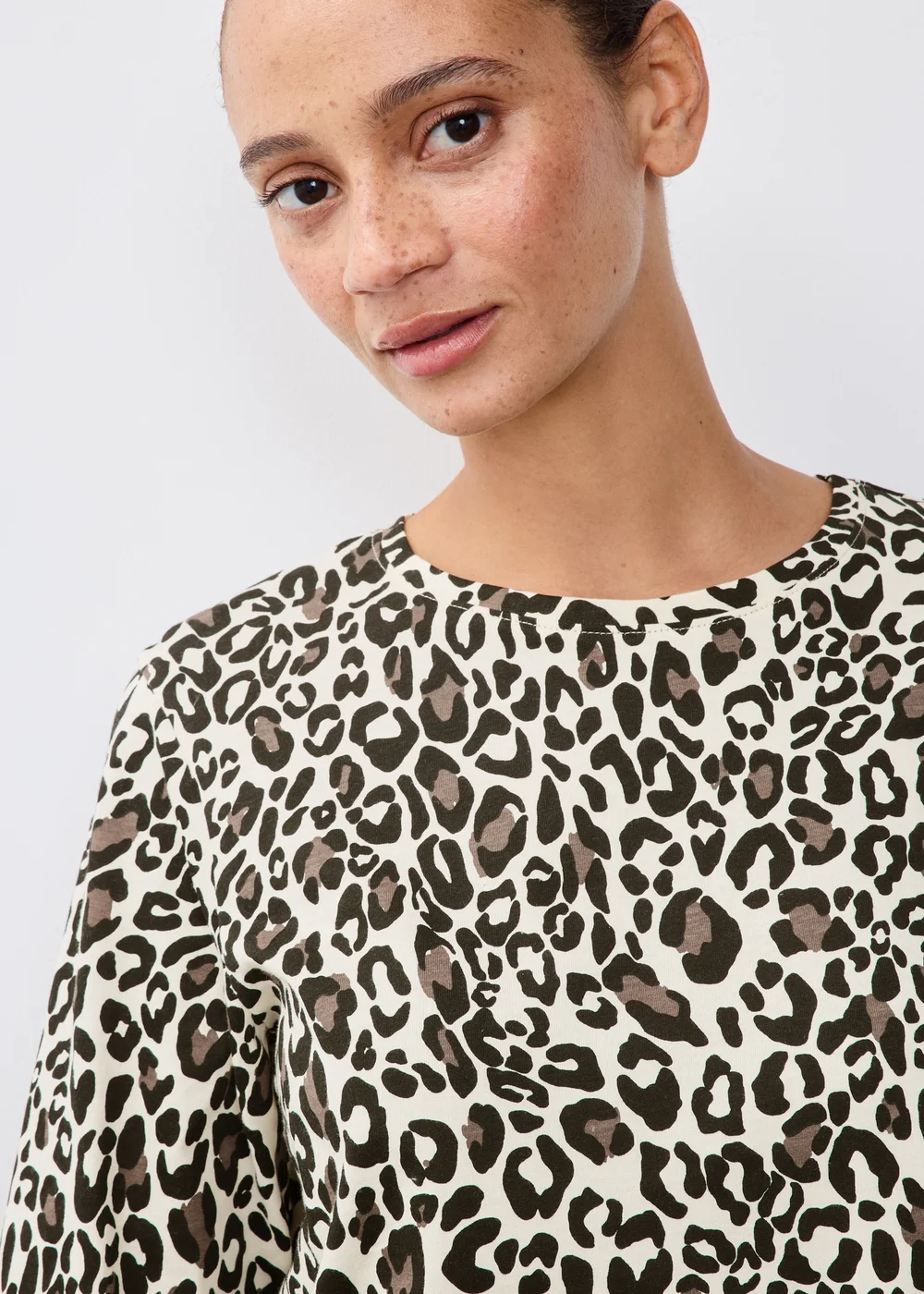 Brown Leopard Cuffed Pyjama Set - XS Image 3