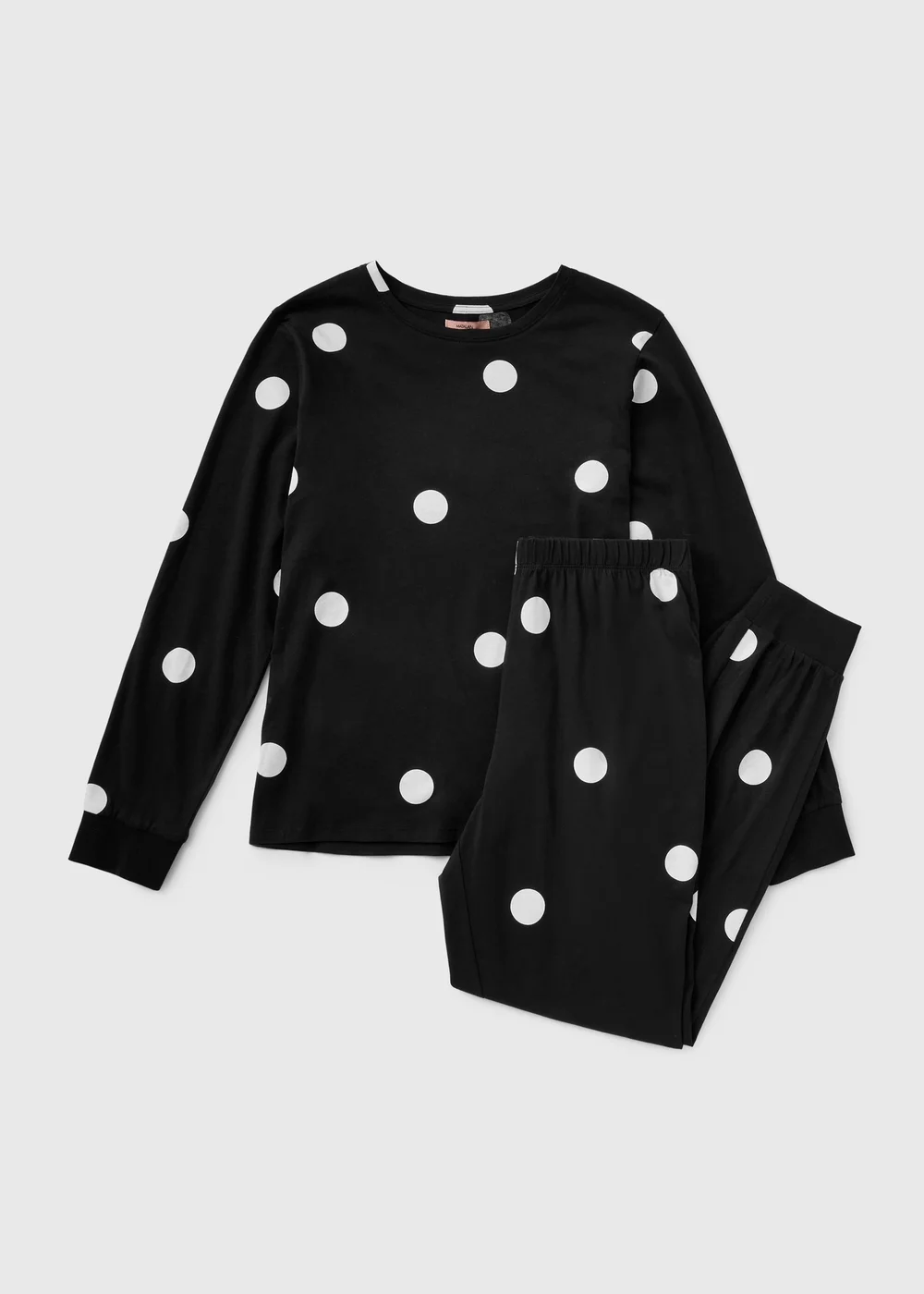 Black Spotted Long Sleeve Pyjamas - XS Image 4