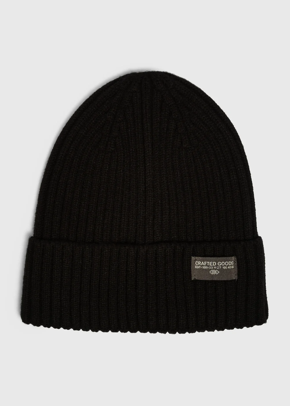 Black Badge Ribbed Beanie - One Size Image 1