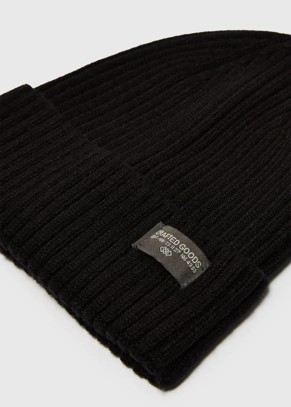 Black Badge Ribbed Beanie - One Size Image 2