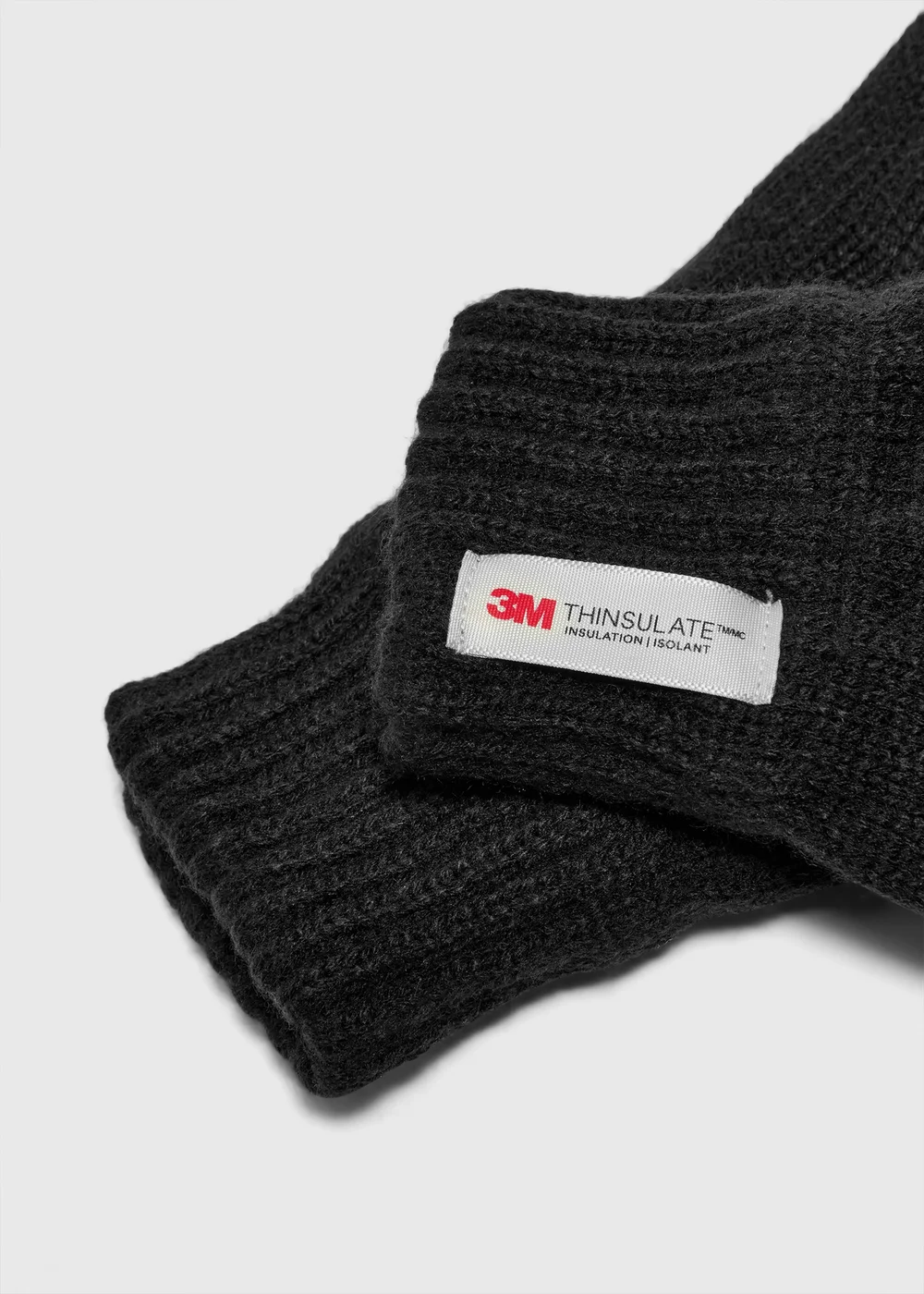Black Thinsulate Fingerless Gloves - One Size Image 2