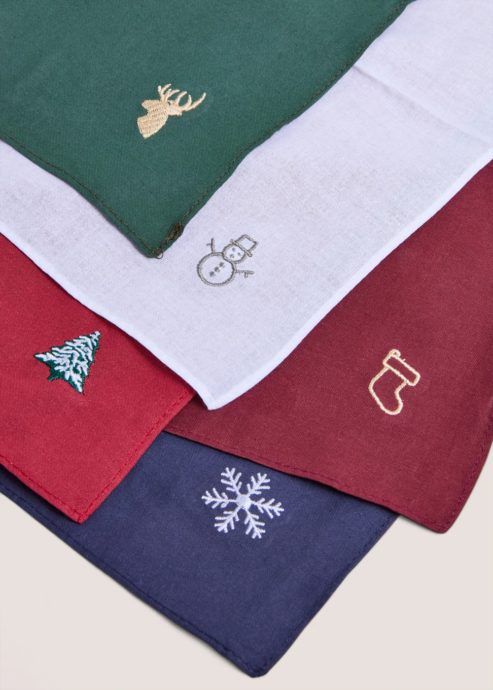 5 Pack Multicoloured Handkerchiefs - One Size Image 2