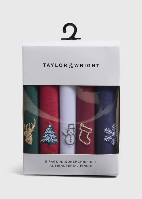 5 Pack Multicoloured Handkerchiefs - One Size Image 1
