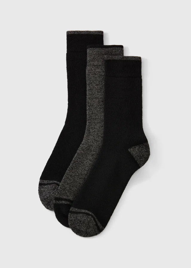 3 Pack Black Thermal Socks