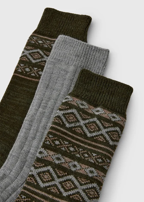 3 Pack Thermal Aztec Socks - 6-8.5 Image 2