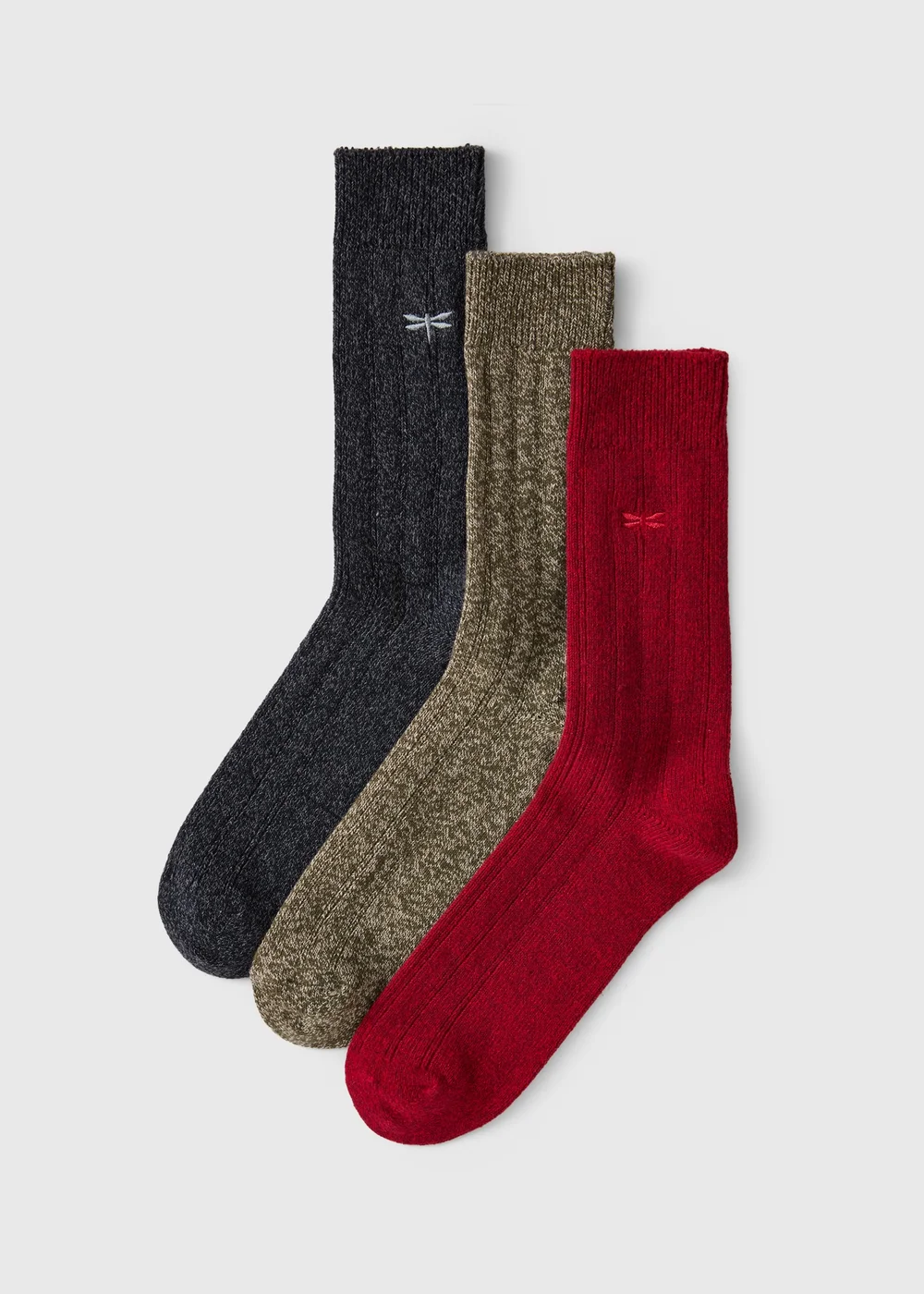 3 Pack Multicoloured Boot Socks - 6-8.5 Image 1