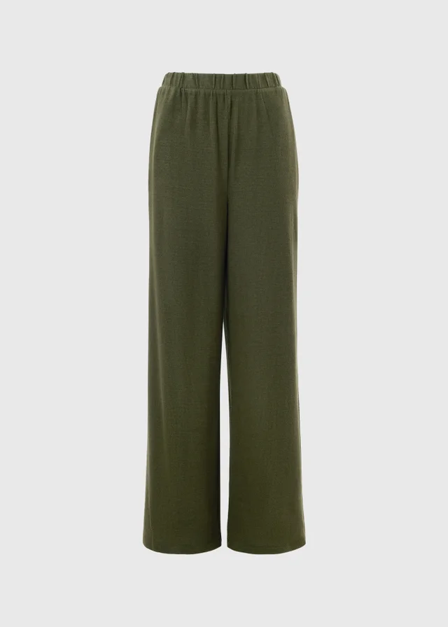 Khaki Wide Leg Trouser