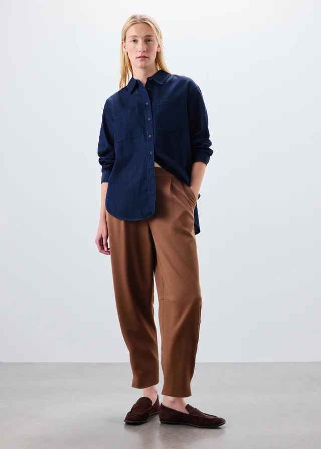 Rust Twill Barrel Leg Trousers