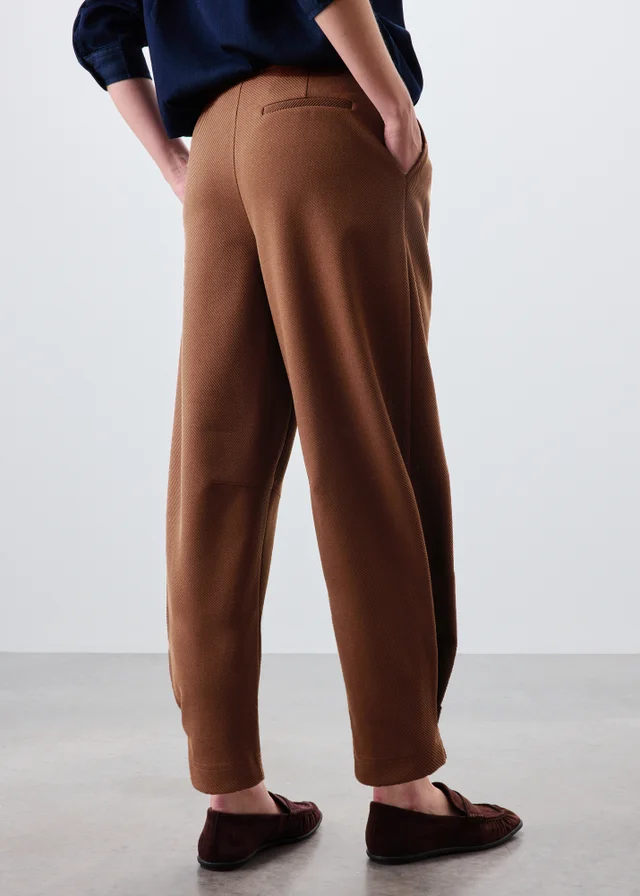 Rust Twill Barrel Leg Trousers
