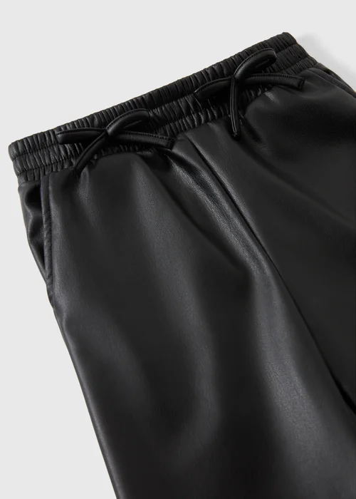 Girls Black Faux Leather Trousers (1-8yrs) - 1-1.5 Yrs Image 2