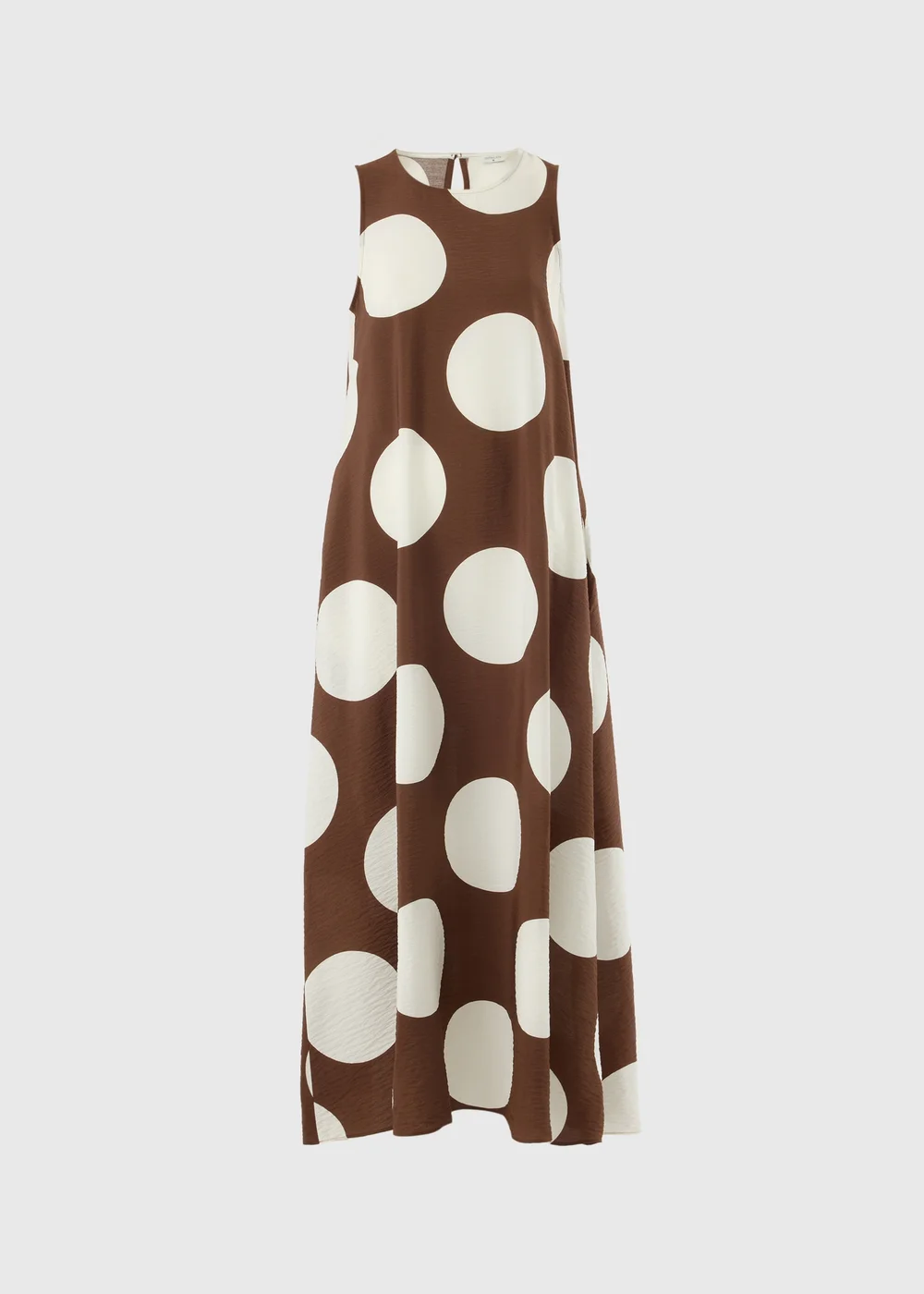 Chocolate Brown Polka Dot Trapeze Miaxi Dress - 8 Image 4