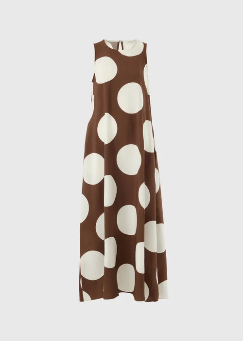 Chocolate Brown Polka Dot Trapeze Miaxi Dress - 8 Image 4