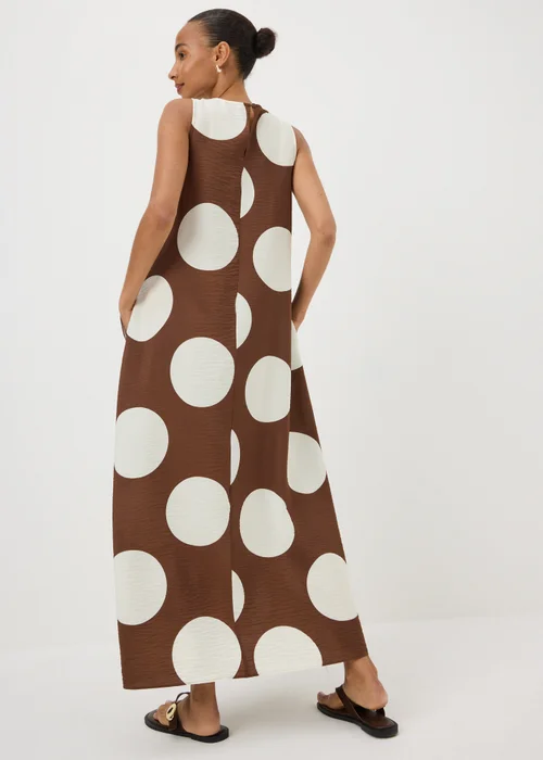 Chocolate Brown Polka Dot Trapeze Miaxi Dress - 8 Image 3