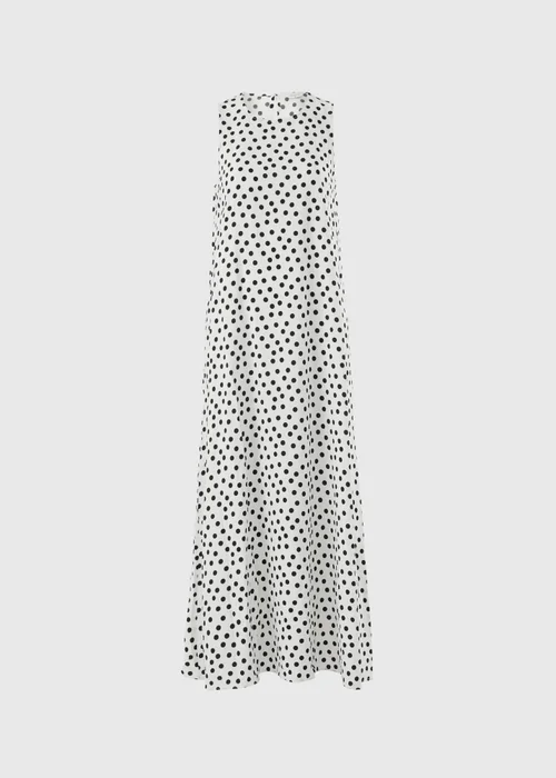 Black & White Polka Dot Trapeze Midaxi Dress - 24 Image 2