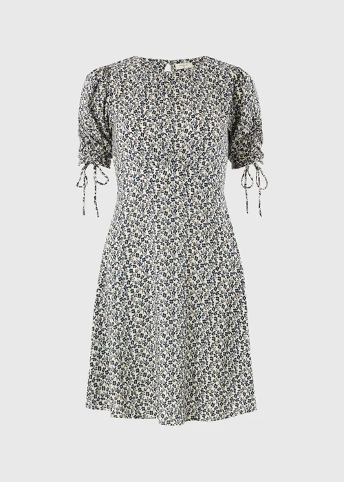 Navy Floral Mini Tea Dress - 18 Image 4