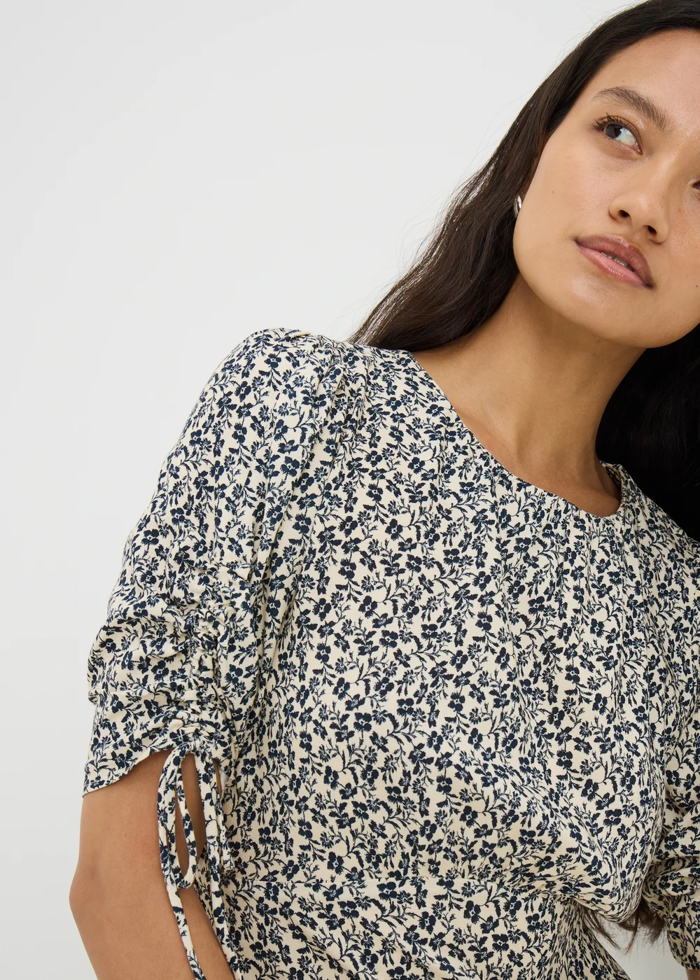Navy Floral Mini Tea Dress - 18 Image 3