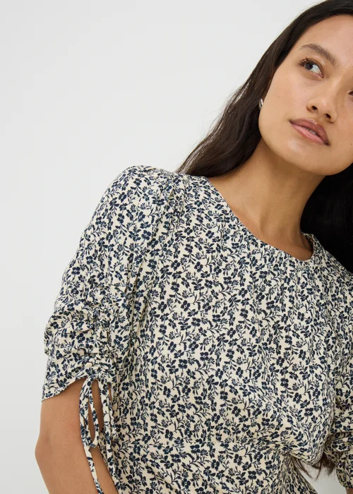 Navy Floral Mini Tea Dress - 18 Image 3