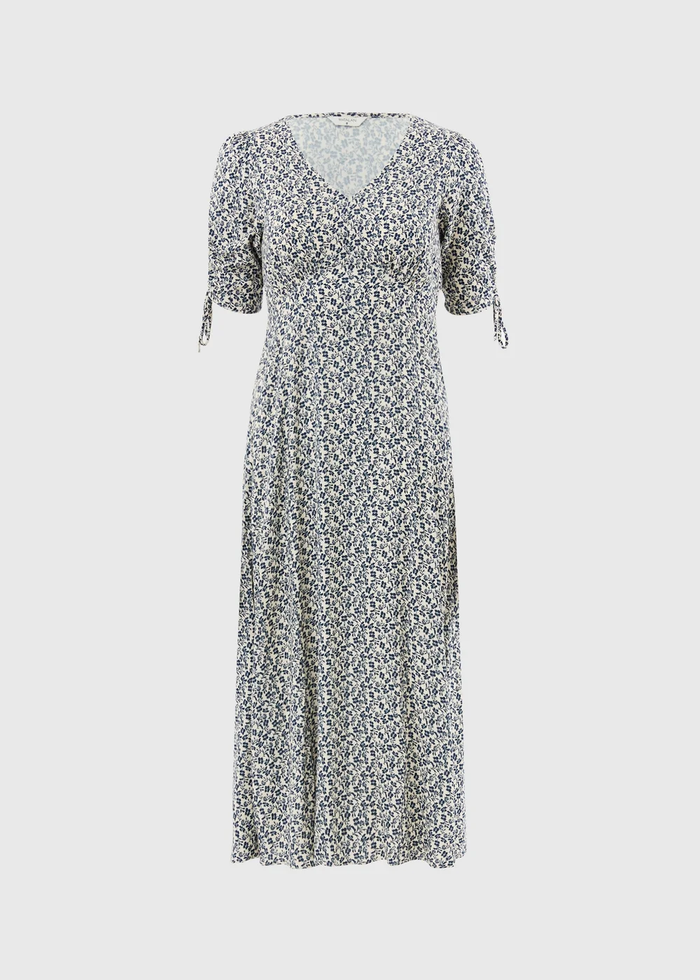 Navy Floral Midi Tea Dress - 8 Image 4