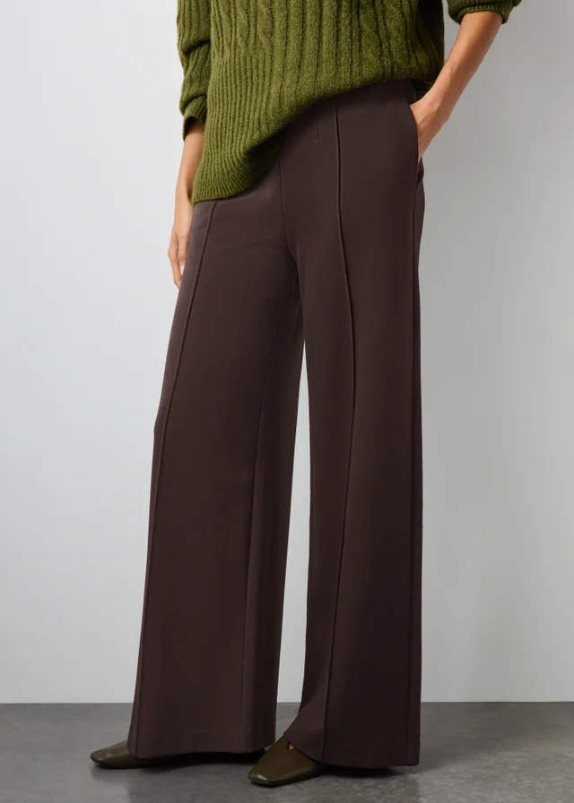 Brown Ponte Palazzo Co Ord Trousers