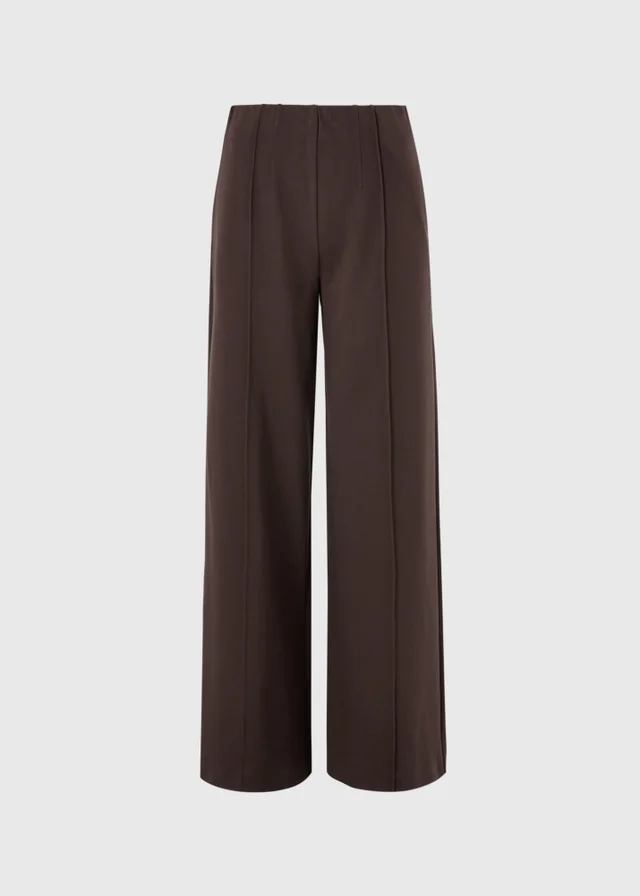 Brown Ponte Palazzo Co Ord Trousers
