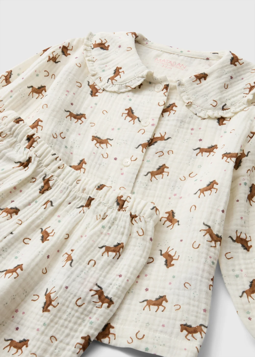 Girls Cream Horse Cloth Pyjamas (1-7 Yrs) - 1-1.5 Yrs Image 2