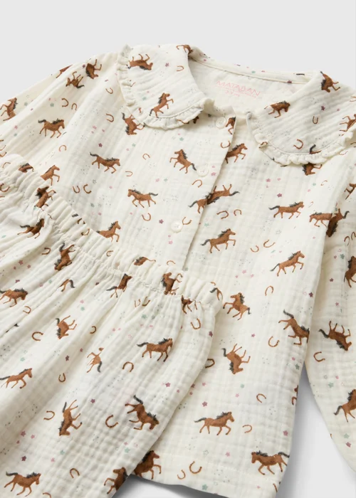 Girls Cream Horse Cloth Pyjamas (1-7 Yrs) - 1-1.5 Yrs Image 2