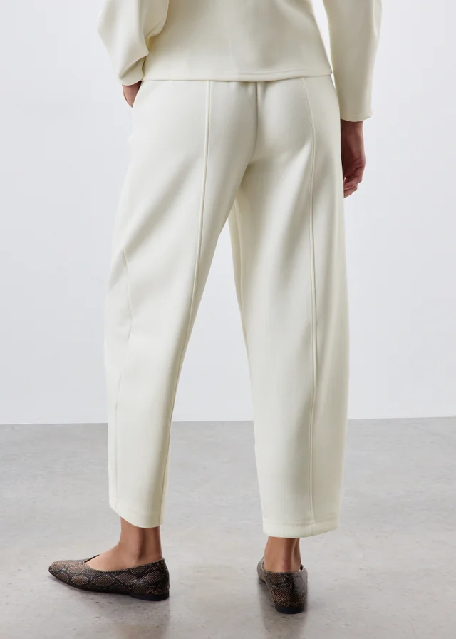Ecru Barrel Leg Co Ord Trousers