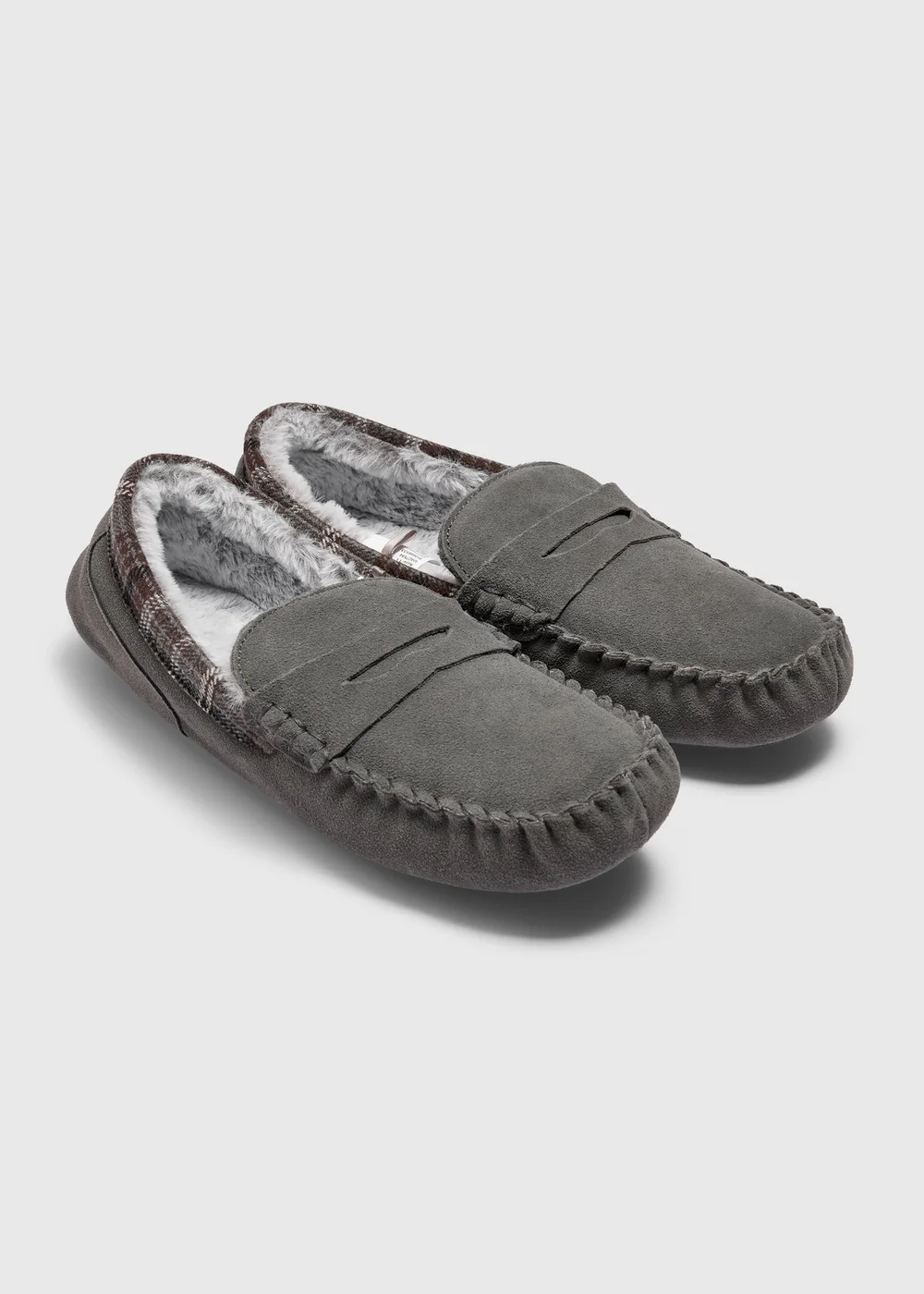 Grey Suede Slippers - 6 Image 1