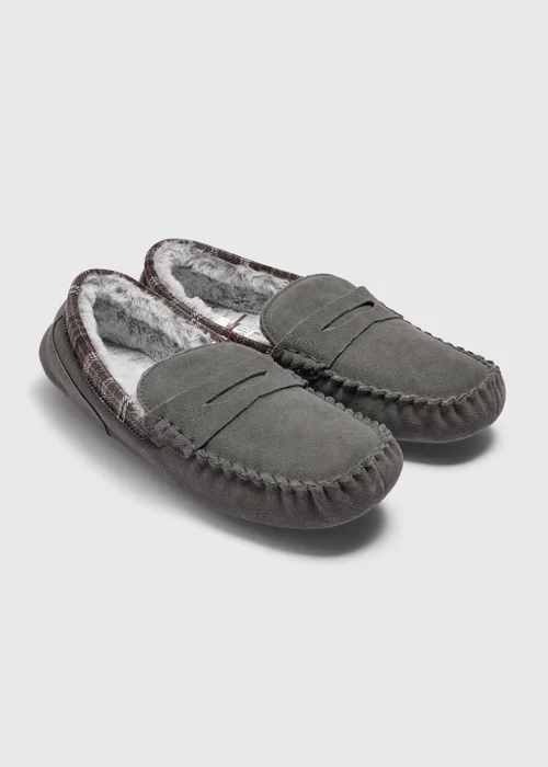 Grey Suede Slippers - 6 Image 1