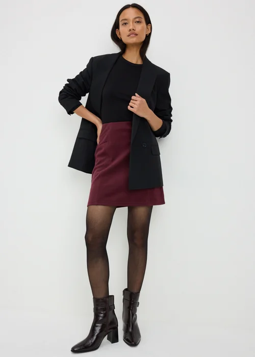 Wine Brushed Mini Skirt - 6 Image 1