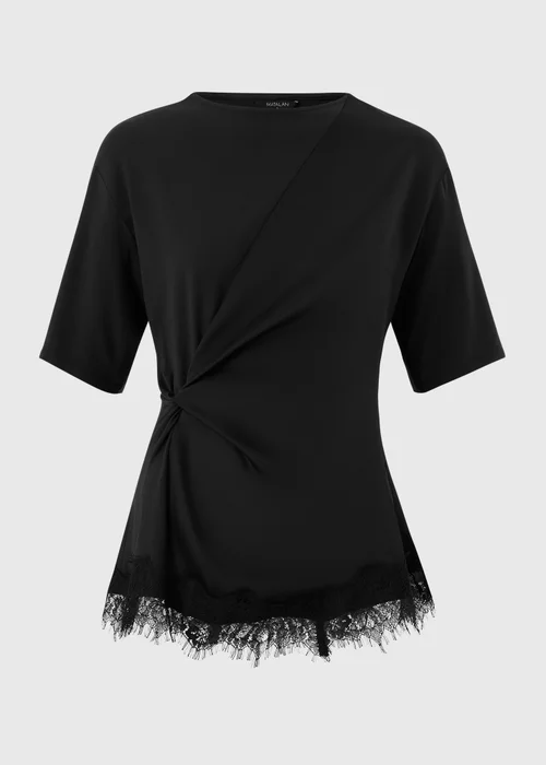 Black Satin Twist Top - 8 Image 4