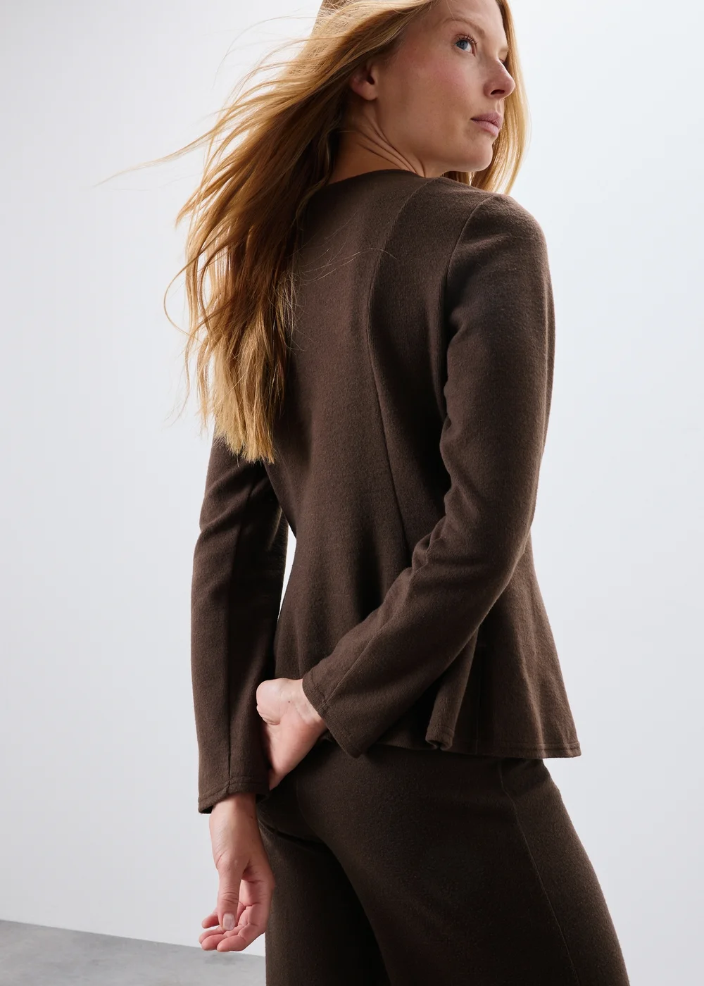 Brown Soft Touch Co Ord Peplum Top - 8 Image 2